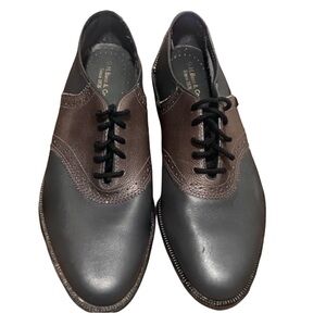 G.H. Bass Men's Saddle Oxford Dress Shoes Black/ Brown Size 11